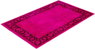 Contemporary Overdyed Wool Hand Knotted Pink Area Rug 4' 0" x 6' 4"