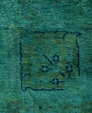 Contemporary Overdyed Wool Hand Knotted Green Area Rug 3' 10" x 5' 10"