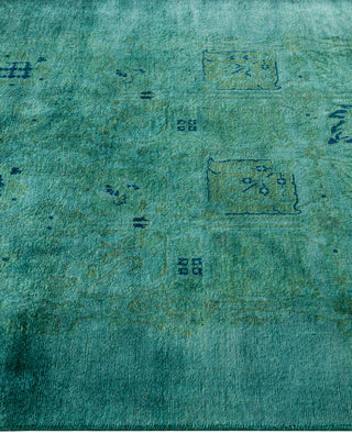 Contemporary Overdyed Wool Hand Knotted Green Area Rug 3' 10" x 5' 10"