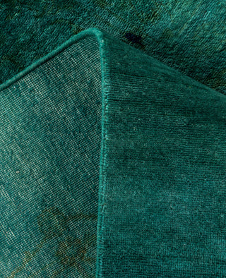Contemporary Overdyed Wool Hand Knotted Green Area Rug 3' 10" x 5' 10"