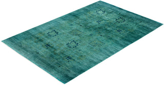 Contemporary Overdyed Wool Hand Knotted Green Area Rug 3' 10" x 5' 10"