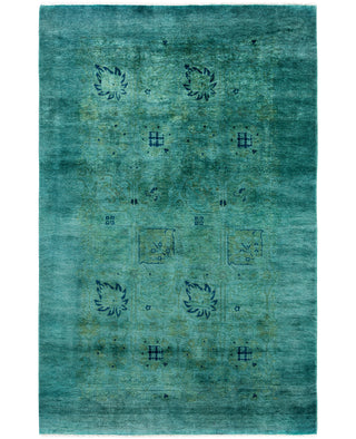 Contemporary Overdyed Wool Hand Knotted Green Area Rug 3' 10" x 5' 10"