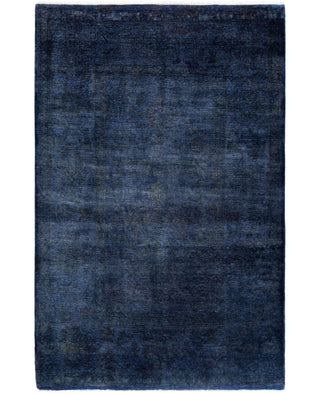 Overdyed One-of-a-Kind Wool Navy Area Rug 4' 1" x 6' 1"