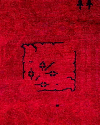 Overdyed Hand-Knotted Red Area Rug 3' 0" x 4' 7"