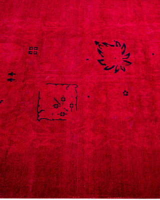Overdyed Hand-Knotted Red Area Rug 3' 0" x 4' 7"