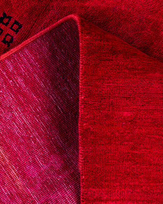 Overdyed Hand-Knotted Red Area Rug 3' 0" x 4' 7"
