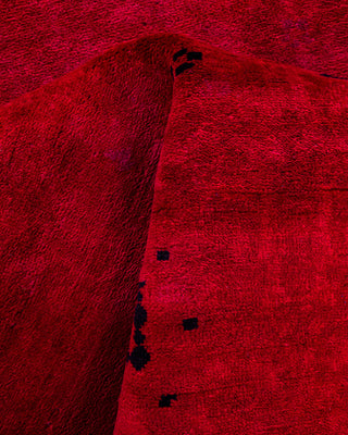 Overdyed Hand-Knotted Red Area Rug 3' 0" x 4' 7"