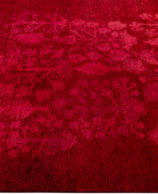 Contemporary Overdyed Wool Hand Knotted Red Area Rug 3' 1" x 5' 0"