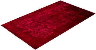 Contemporary Overdyed Wool Hand Knotted Red Area Rug 3' 1" x 5' 0"