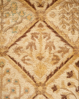Traditional Hand Knotted Brown Runner 3' 1" x 12' 1"