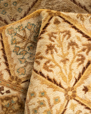 Traditional Hand Knotted Brown Runner 3' 1" x 12' 1"