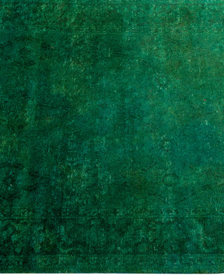 Contemporary Overdyed Wool Hand Knotted Green Area Rug 3' 1" x 5' 3"