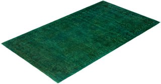 Contemporary Overdyed Wool Hand Knotted Green Area Rug 3' 1" x 5' 3"