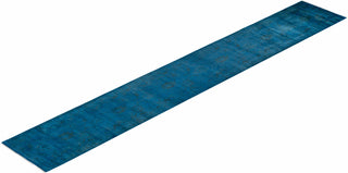 Modern - Contemporary Hand-Knotted Blue Runner 2' 6" x 16' 4"