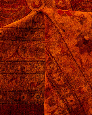 Overdyed Hand-Knotted Orange Area Rug 12' 3" x 14' 3"