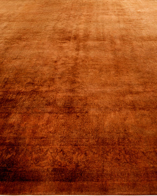 Contemporary Hand-Knotted Overdyed Brown Area Rug 10' 3" x 13' 9"