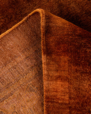 Contemporary Hand-Knotted Overdyed Brown Area Rug 10' 3" x 13' 9"