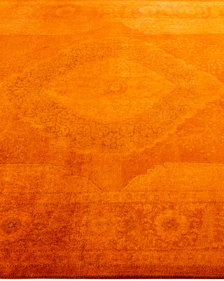 Contemporary Overyed Wool Hand Knotted Orange Area Rug 5' 3" x 7' 9"