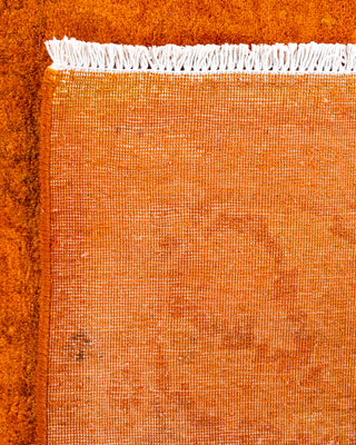 Contemporary Hand-Knotted Overdyed Orange Area Rug 5' 3" x 7' 9"