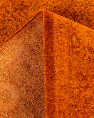 Contemporary Hand-Knotted Overdyed Orange Area Rug 5' 3" x 7' 9"