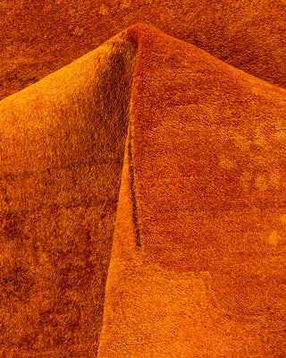 Contemporary Hand-Knotted Overdyed Orange Area Rug 5' 3" x 7' 9"