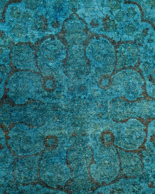 Contemporary Hand-Knotted Overdyed Blue Area Rug 4' 2" x 6' 1"