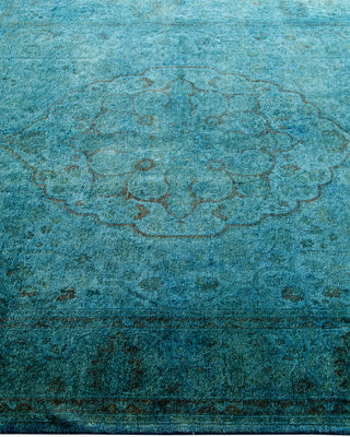 Contemporary Hand-Knotted Overdyed Blue Area Rug 4' 2" x 6' 1"