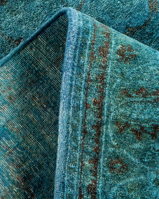 Contemporary Hand-Knotted Overdyed Blue Area Rug 4' 2" x 6' 1"
