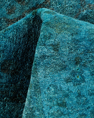 Contemporary Hand-Knotted Overdyed Blue Area Rug 4' 2" x 6' 1"