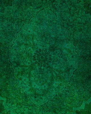 Contemporary Hand-Knotted Overdyed Green Area Rug 3' 1" x 5' 3"