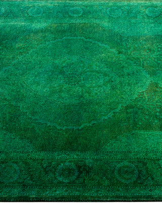 Contemporary Hand-Knotted Overdyed Green Area Rug 3' 1" x 5' 3"