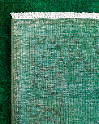 Contemporary Hand-Knotted Overdyed Green Area Rug 3' 1" x 5' 3"