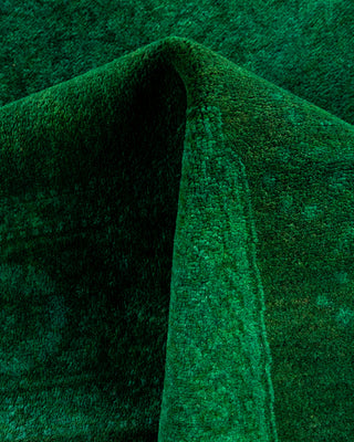 Contemporary Hand-Knotted Overdyed Green Area Rug 3' 1" x 5' 3"