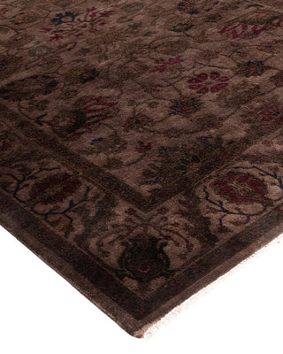 Contemporary Fine Vibrance Brown Wool Area Rug - 3' 4" x 5' 2"