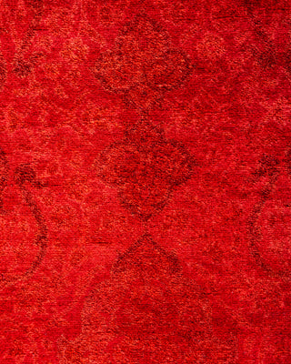 Contemporary Hand-Knotted Overdyed Orange Runner 3' 0" x 9' 1"