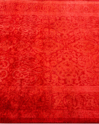 Contemporary Hand-Knotted Overdyed Orange Runner 3' 0" x 9' 1"