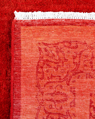 Contemporary Hand-Knotted Overdyed Orange Runner 3' 0" x 9' 1"