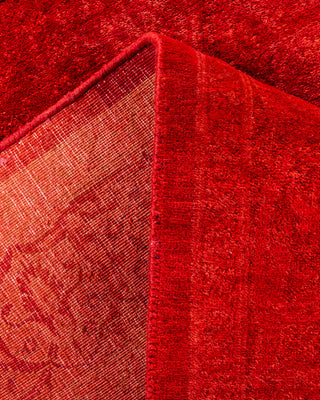 Contemporary Hand-Knotted Overdyed Orange Runner 3' 0" x 9' 1"