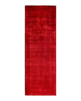 Contemporary Overyed Wool Hand Knotted Orange Runner 3' 0" x 9' 1"