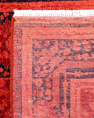 Contemporary Hand-Knotted Overdyed Red Runner 3' 1" x 7' 7"