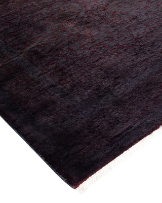 Modern Overdyed Hand Knotted Wool Purple Runner 3' 0" x 9' 3"