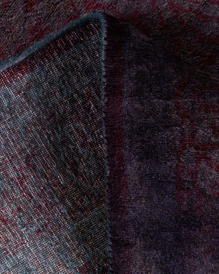 Modern Overdyed Hand Knotted Wool Purple Runner 3' 0" x 9' 3"