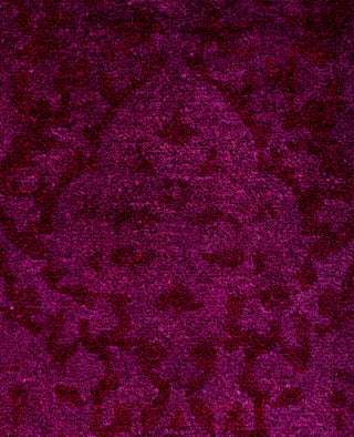 Contemporary Overdyed Wool Hand Knotted Purple Runner 2' 7" x 19' 3"