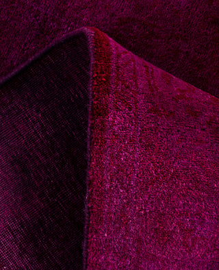 Contemporary Overdyed Wool Hand Knotted Purple Runner 2' 7" x 19' 3"