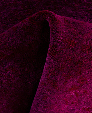 Contemporary Overdyed Wool Hand Knotted Purple Runner 2' 7" x 19' 3"