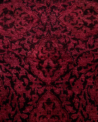 Contemporary Hand Knotted Overdyed Black Runner 2' 6" x 11' 10"