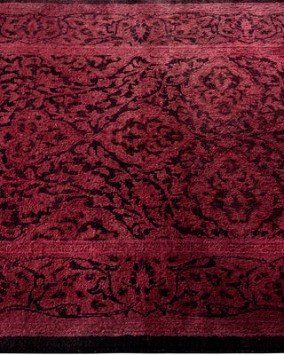 Contemporary Hand Knotted Overdyed Black Runner 2' 6" x 11' 10"