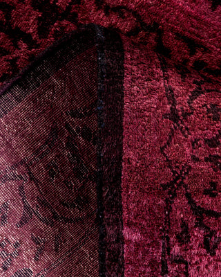Contemporary Hand Knotted Overdyed Black Runner 2' 6" x 11' 10"