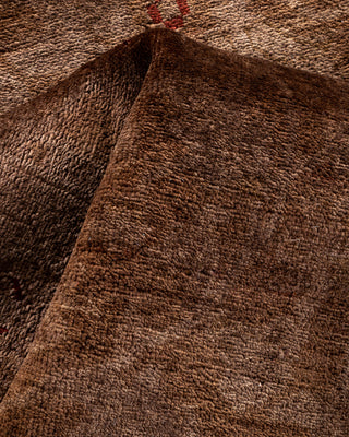 Contemporary Fine Vibrance Gray Wool Area Rug - 4' 0" x 5' 10"