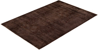 Contemporary Fine Vibrance Gray Wool Area Rug - 4' 0" x 5' 10"